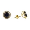 Image 2 : 14KT Yellow Gold 2.38 ctw Sapphire and Diamond Earrings