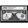 Image 1 : 1899 $1 Black Eagle Silver Certificate Note Fr.236 PMG Choice Very Fine 35