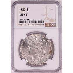 1880 $1 Morgan Silver Dollar Coin NGC MS63