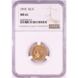 1915 $2 1/2 Indian Head Quarter Eagle Gold Coin NGC MS61