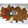 Image 1 : lot of 4x fleece decor leaves and 1x pumpkin patch decorative sign