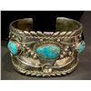 Image 1 : Navajo Morenci Turquoise Bracelet stamped BK