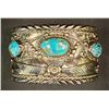 Image 6 : Navajo Morenci Turquoise Bracelet stamped BK