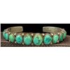 Image 1 : 1930's Green Turquoise Row Ingot Bracelet