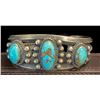 Image 1 : 1930's 3 Stone Kingman Turquoise Bracelet