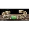Image 1 : 1920's Ingot twisted bracelet with Carico Lake turquoise stone