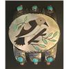 Image 1 : 1940's Zuni Inlay Magpie in MOP with Turquoise and Coral Bracelet