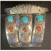 Image 2 : 1940's Zuni Inlay Magpie in MOP with Turquoise and Coral Bracelet