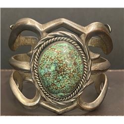 1950's Spiderweb Turquoise Bracelet Sandcast