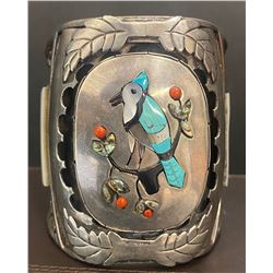 J. Quan, Zuni 1960's Blue Jay Large Bracelet