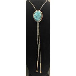 Sterling Silver and Spiderweb Turquoise Bolo