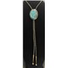 Image 1 : Sterling Silver and Spiderweb Turquoise Bolo