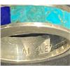 Image 3 : Al Nez, Navajo Inlay ring with fine turquoise and lapis 1980's
