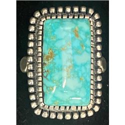 Gloria Begay, Navajo Spiderweb #8 Turquoise Ring