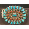 Image 1 : 1990's Coral and Turquoise Cluster Bracelet