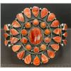 Image 1 : Orange Spiny Oyster Shell Cluster Heavy Bracelet Cuff by Darrel Brown, Choctaw