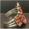 Image 2 : Orange Spiny Oyster Shell Cluster Heavy Bracelet Cuff by Darrel Brown, Choctaw