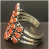 Image 3 : Orange Spiny Oyster Shell Cluster Heavy Bracelet Cuff by Darrel Brown, Choctaw