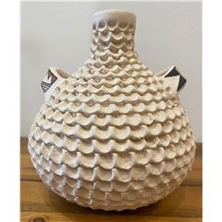 Beautiful Hand Coiled Corrugated Acoma Vase by JM Shutiva.