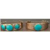 Image 1 : Two Silver over Copper Bracelets with Turquoise Stones