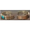 Image 2 : Two Silver over Copper Bracelets with Turquoise Stones