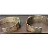 Image 3 : Two Silver over Copper Bracelets with Turquoise Stones