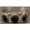 Image 1 : Fred Harvey Style Bracelet with Onyx Stone circa 1940.