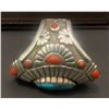 Image 4 : Beautiful Turquoise and Coral Ring by Navajo Jeweler Michael Perry