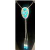 Image 1 : Turquoise Cluster Bolo by Zuni Artists Robert and Bernice Leekya