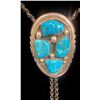Image 2 : Turquoise Cluster Bolo by Zuni Artists Robert and Bernice Leekya
