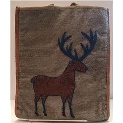 Early 1900's Beaded Deer Plateau Bag