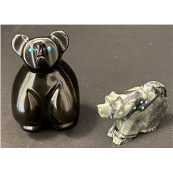 Two Zuni Fetish Bear Carvings