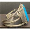 Image 2 : Bright Blue Turquoise with Brown Matrix Bracelet  CJ Hallmark