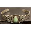Image 1 : 1940's Harvey Style Light Green Turquoise Cabochon Bracelet