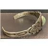 Image 2 : 1940's Harvey Style Light Green Turquoise Cabochon Bracelet