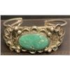 Image 1 : 1940's Harvey Style Large Green Turquoise Bracelet