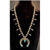 Image 1 : 1930's Squash Blossom Necklace with Bisbee Turquoise