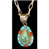 Image 2 : Richard Begay Intricate Navajo Pendant with Sterling Silver Necklace
