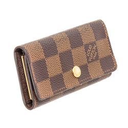 Louis Vuitton Damier Ebene Canvas Leather 4 Key Holder