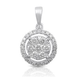 14K White Gold 0.50CTW Diamond Pendant Necklace, (SI3/H-H)