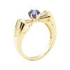 Image 4 : 0.88 ctw Blue Sapphire and Diamond Ring - 14KT Yellow Gold