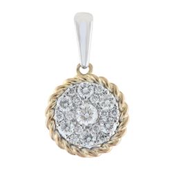 14K Two-Tone  Gold 0.34CTW Diamond Pendant Necklace, (I1-I2/H-I)