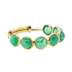 2.47 ctw Emerald Adjustable Ring - 18KT Yellow Gold