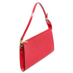 Louis Vuitton Red Epi Leather Pochette Shoulder Bag