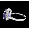 Image 3 : 5.16 ctw Tanzanite and Diamond Ring - 14KT White Gold