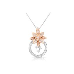 18k White/rose Gold 0.42CTW Diamond Pendant, (SI1-SI2/G-H)