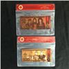 Image 2 : QUEEN AND BEATLES 24KT GOLD FOIL BANK LOT