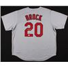 Image 2 : LOU BROCK SIGNED ST LOUIS CARDINALS BASEBALL JERSEY ( JSA COA)