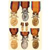 Image 1 : Medal - ROMANIA - The medal &quot;Manhood and Loyalty&quot; with swords, complete set
