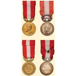 Medal - ROMANIA - The medal &quot;The Merit in Public Education&quot;, set of first and second class